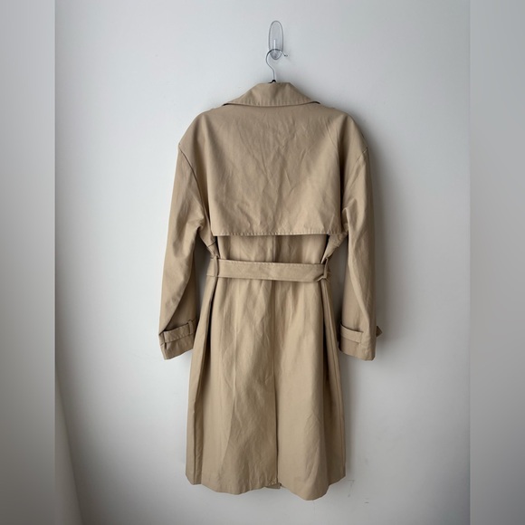 Dynamite Beige Trench Coat Belted Maxi Soft Sand Double Breasted Classic - Picture 9 of 10